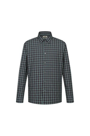 면100 스몰 체크 캐주얼 셔츠 컴포트슬림핏