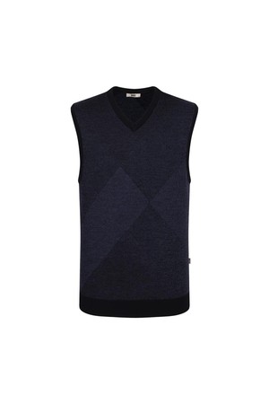 울100 자카드 브이넥 베스트