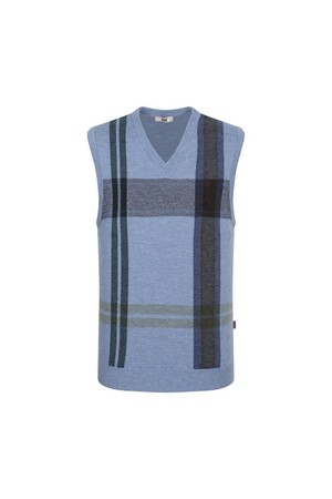 울100 빅체크 브이넥 베스트