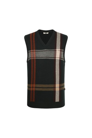 울100 빅체크 브이넥 베스트