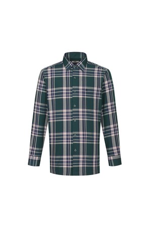 폴리혼방 이지케어 미디움체크 셔츠 레귤러핏