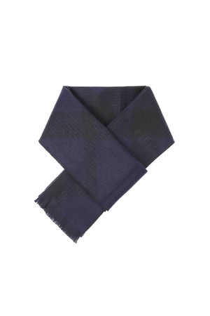 캐시미어 100 우븐 바이어스체크 머플러 그레이