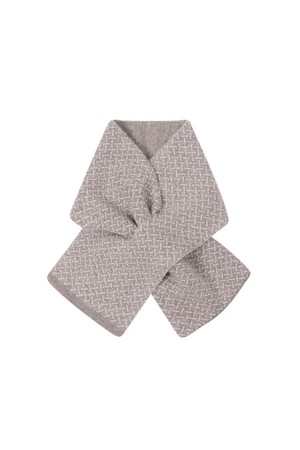 캐시미어 100 쁘띠 트임홀 화이트모티브 머플러 베이지