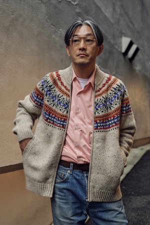 노르딕 숄 하이넥 가디건 베이지