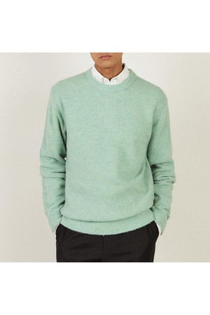 울혼방 브러쉬드 풀오버 라운드니트_DLW1SWRL102E1