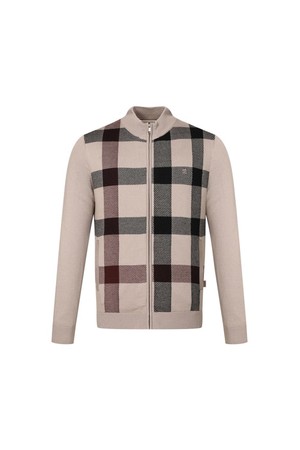 울혼방 미듐체크 방품 풀집업 니트