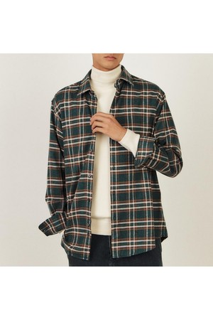 기모 면100 미디움체크 캐주얼 셔츠 레귤러핏