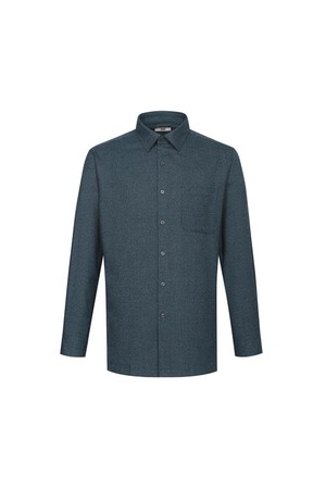 기모 폴리혼방 이지케어 솔리드 패턴 셔츠 레귤러핏