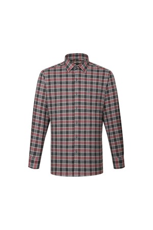 기모 폴리혼방 이지케어 미디움체크 셔츠 레귤러핏