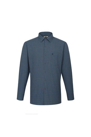 기모 폴리혼방 이지케어 스몰체크 셔츠 레귤러핏