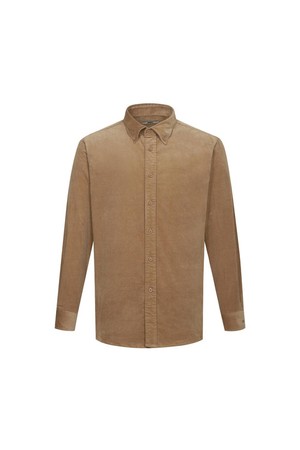 코듀로이 솔리드 캐주얼 셔츠 루즈핏