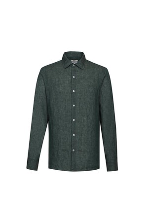 린넨100 솔리드 셔츠 컴포트슬림핏 그린