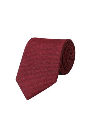 실크혼방 큐빅 원포인트 넥타이 레드
