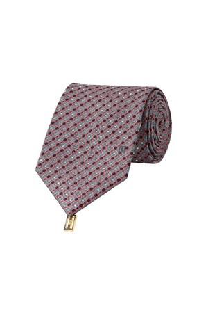 실크혼방 올오버 큐빅 자카드 패턴 넥타이 핑크