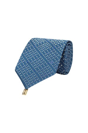 실크혼방 스퀘어 큐빅 올오버 넥타이 민트