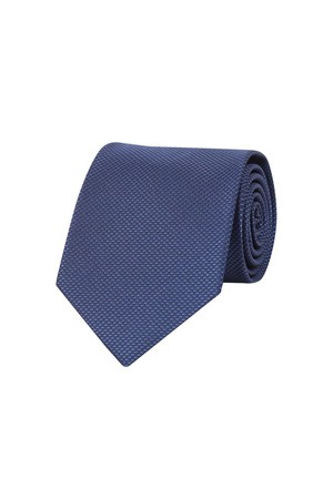 실크혼방 큐빅 원포인트 솔리드 넥타이 블루