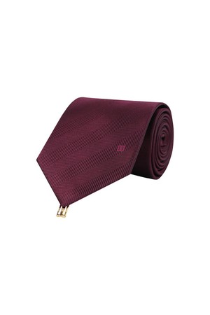 실크100 헤링본 패턴 솔리드 넥타이 레드