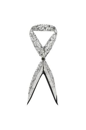 실크100 마름모 스카프 화이트