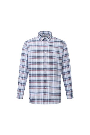 린넨혼방 미디움 체크 캐주얼셔츠 레귤러핏