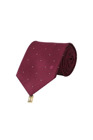 실크혼방 미니큐빅 패턴 올오버 넥타이 바이올렛