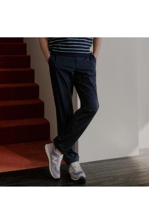 나일론 혼방 노턱 팬츠 네이비