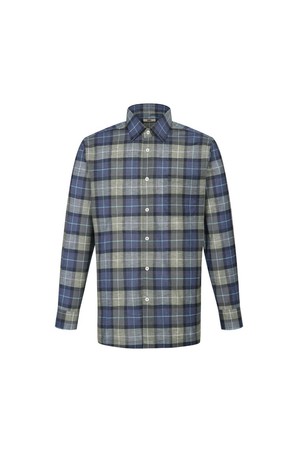 린넨혼방 이지케어 미디움체크 캐주얼셔츠 레귤러핏