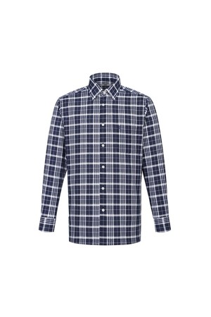 린넨혼방 이지케어 미디움체크 캐주얼셔츠 레귤러핏