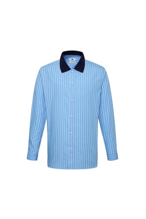 면100 니트카라 스트라이프 캐주얼셔츠 레귤러핏