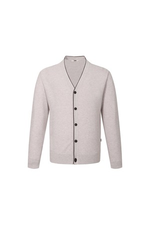 비스코스혼방 티핑 배색 가디건