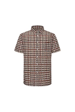 풍기인견 체크 캐주얼 반팔셔츠 레귤러핏