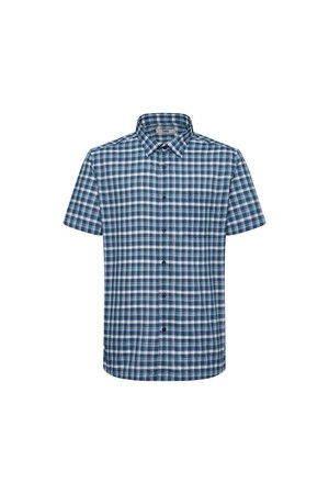 린넨혼방 이지케어 스몰체크 캐주얼 반팔셔츠 레귤러핏