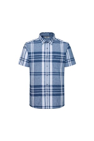 린넨혼방 빅체크 캐주얼 반팔셔츠 레귤러핏