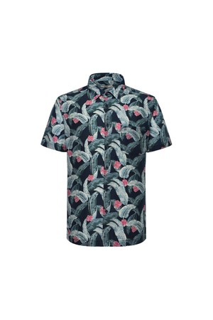 레이온혼방 트로피칼 프린트 캐주얼 반팔셔츠 레귤러핏