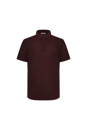 면혼방 와플 조직감 솔리드 반팔 카라니트