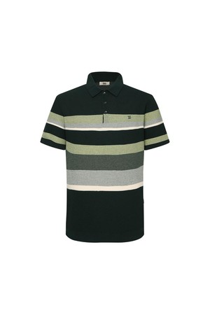 면혼방 허니콤 조직감 컬러 블록 반팔 카라니트