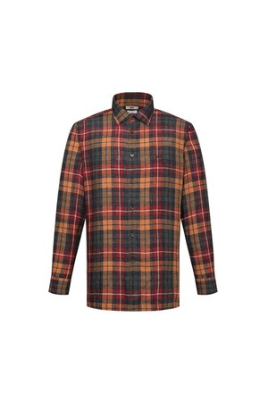 린넨100 미디움체크 캐주얼 긴팔셔츠 레귤러핏