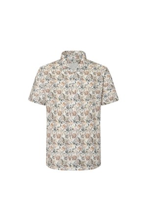 린넨100 보타니컬 프린팅 캐주얼 반팔셔츠 레귤러핏