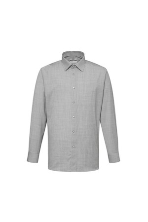 울100 마이크로패턴 드레스 긴팔셔츠 레귤러핏