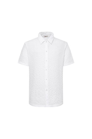 플리츠 노케어 솔리드 캐주얼 반팔셔츠 레귤러핏