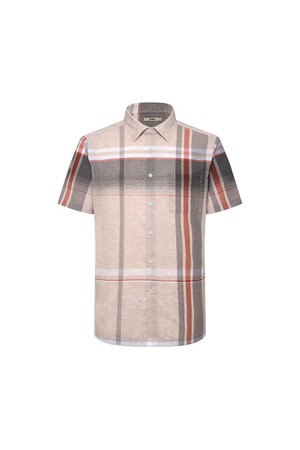 린넨혼방 슈퍼빅체크 캐주얼 반팔셔츠 레귤러핏