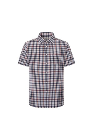 울혼방 이지케어 스트레치 하우스체크 캐주얼 반팔셔츠 레귤러핏