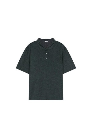 레이온혼방 풍기인견 카라 반팔티셔츠 그린
