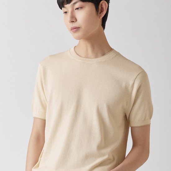 울트라파인 실켓 라운드니트 라이트베이지_안티필링