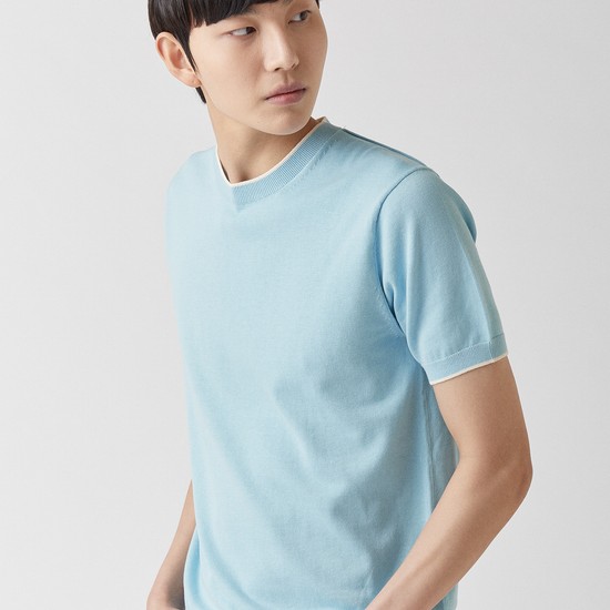 울트라파인 실켓 라운드니트 스카이_안티필링