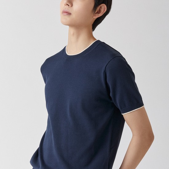 울트라파인 실켓 라운드니트 네이비_안티필링
