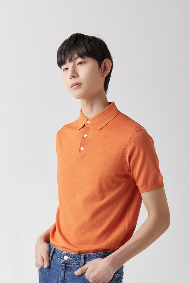 MANNERGRAM - 스웨터 - 하이테크 올인원 카라니트 오렌지_소프트 핸드필
