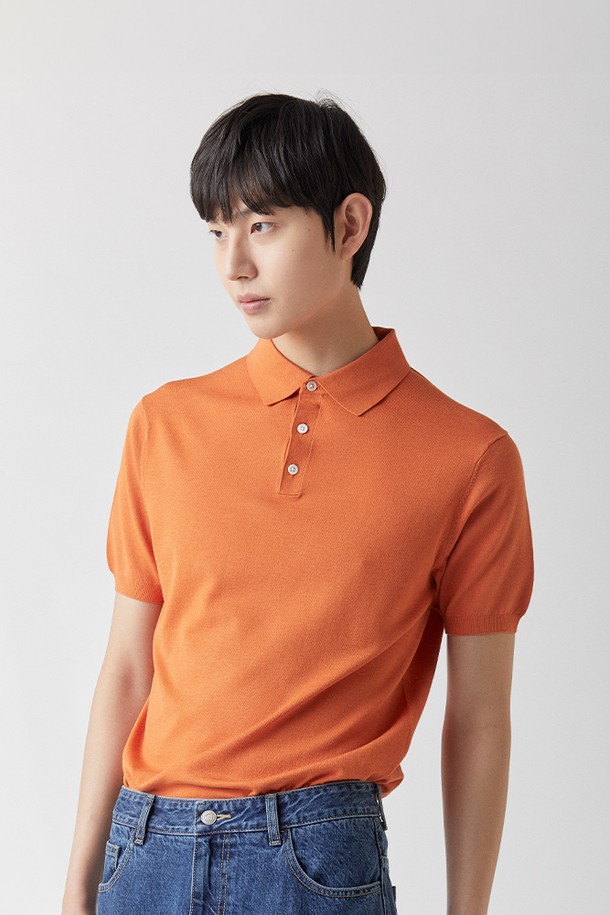 MANNERGRAM - 스웨터 - 하이테크 올인원 카라니트 오렌지_소프트 핸드필