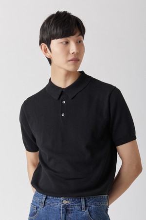 퓨어코튼100 카라니트 블랙_그린라벨