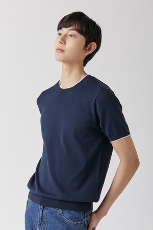 울트라파인 실켓 라운드니트 네이비_안티필링