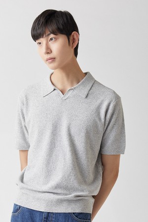 시슬로 부클레 오픈카라니트 그레이_그린라벨